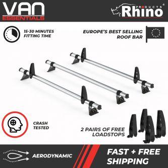 Renault Trafic All H1 low roof models 2002 to 2014 - Rhino Products 3x Delta Bars with tie bars - MB3DKL