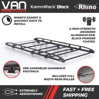 Vauxhall Vivaro 2014 to 2019 L2 Long Wheelbase/H1 Low Roof Twin Rear Door Model - NEW 2024 Rhino KammRack Black B631