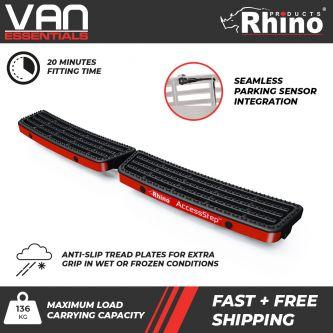 Volkswagen Crafter 2006 to 2017 FITS the L2 Twin Rear Wheel Model Only - Rhino Products Twin Black Rear Access Step (Supplied with Connect +) - SS219BOE