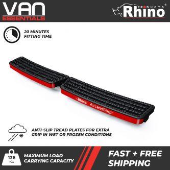 Vauxhall Vivaro 2001 to 2014 All Models - Rhino Products Twin Black Access Step, Supplied with Parking Sensors - SS201BR