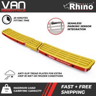 Renault Trafic 2001 to 2014 All Models - Rhino Products Triple Yellow Rear Access Step, Supplied with Parking Sensors - SS301YR