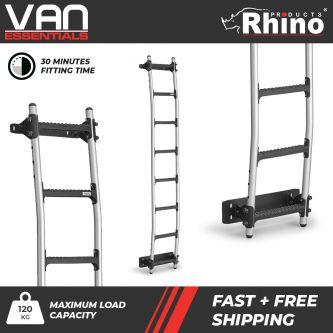 Iveco Daily 2000 to 2014 All H2 Twin Rear Door Models - Rhino Products Aluminium Rear Door/Rear Door Roof Access Ladder - AL8-LK21