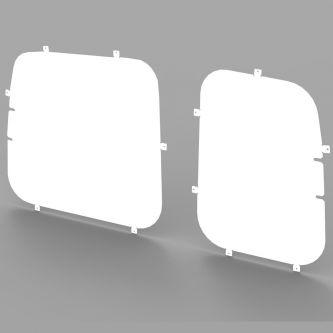 VW Caddy and Maxi 2004 Onwards Rear Door Window Guard Blanks in White-PAIR