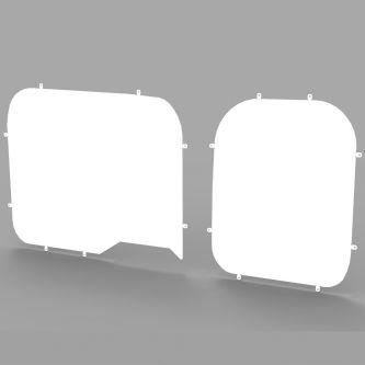 Vauxhall Combo 2012 to 2018 Twin Rear Door Window Guard Blanks in White-PAIR