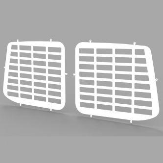 VW Transporter T5 and T6 all years Rear Door Window Guard Grilles in White-PAIR