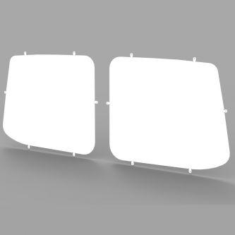 VW Transporter T5 and T6 all years Rear Door Window Guard Blanks in White-PAIR
