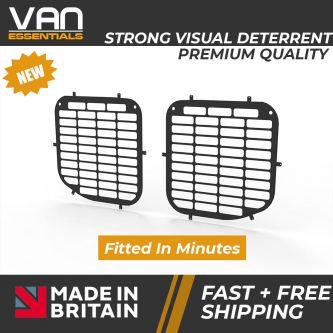 Ford Transit Crew Cab/Tipper 2014 On Cab Side Window Guard Grilles in Black-PAIR