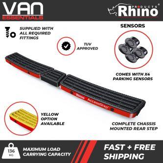 Vauxhall Vivaro 2014 to 2019 All Models - Rhino Products Triple Rear Access Step, Supplied with Parking Sensors - SS320R