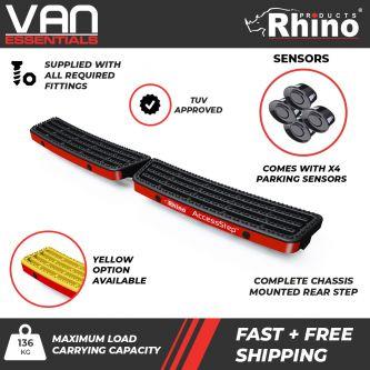 Nissan NV300 2016 Onwards All Models - Rhino Products Twin Rear Access Step, Supplied with Parking Sensors - SS220R