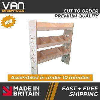 Nissan Primastar Van Racking-3 Shelf Birchwood Plywood Shelving/Racking-External Size: (H)1087mm x (W)1000mm x (D)269mm.
