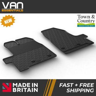 Pair of Front Rubber Mats - Ford Transit Custom 2014 Onwards - Town & Country Tailored Fit Rubber Mats