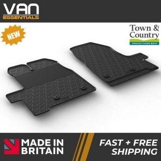 Pair of Front Rubber Mats - Ford Transit Van 2014 Onwards MK8 - Town & Country Tailored Fit Rubber Mats